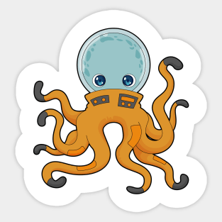 Octopus Astronaut Space Sticker